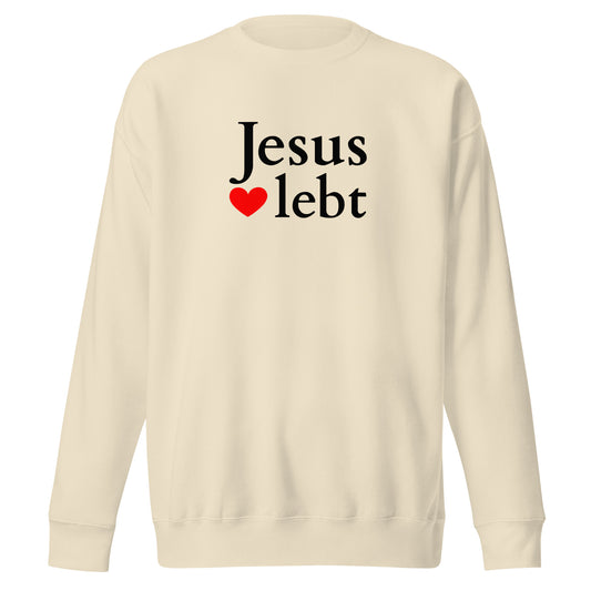 Jesus lebt - Unisex-Premium-Pullover - helles Design DE ${variant-option} faith design by The Light of Life