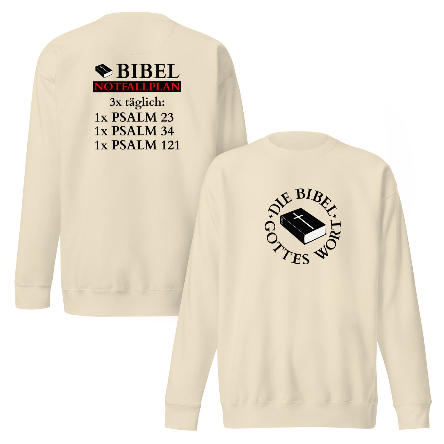 Die Bibel Notfallplan - Unisex-Premium-Pullover - helles Design DE ${variant-option} faith design by The Light of Life