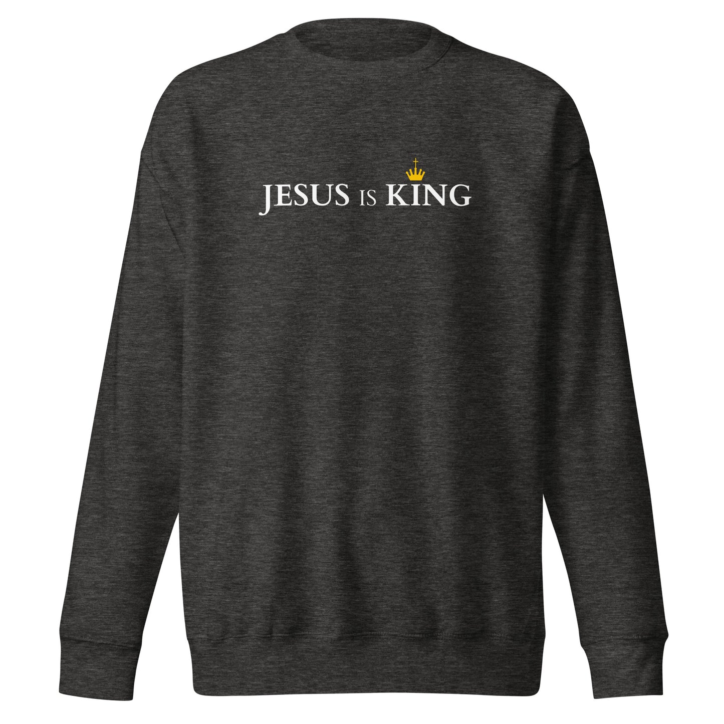 JESUS is KING - Unisex-Premium-Pullover - dunkles Design DE faith design by The Light of Life