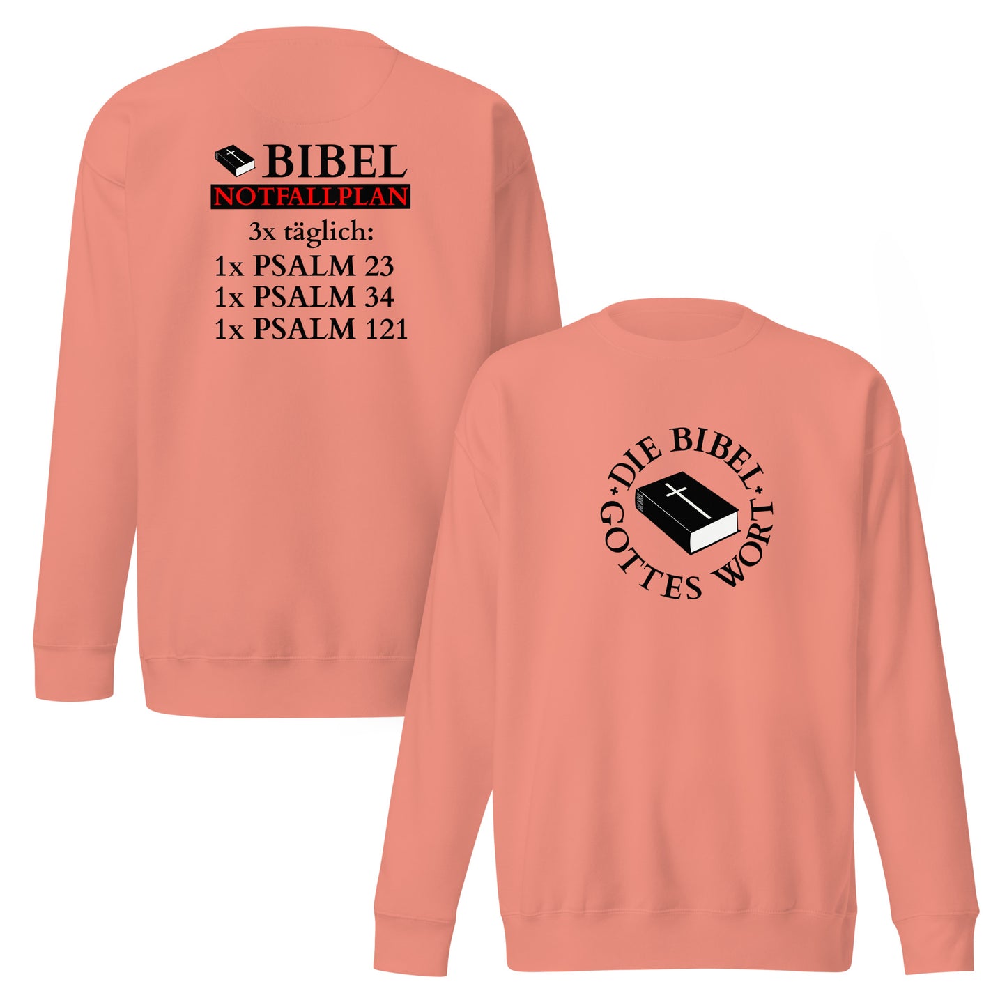 Die Bibel Notfallplan - Unisex-Premium-Pullover - helles Design DE ${variant-option} faith design by The Light of Life