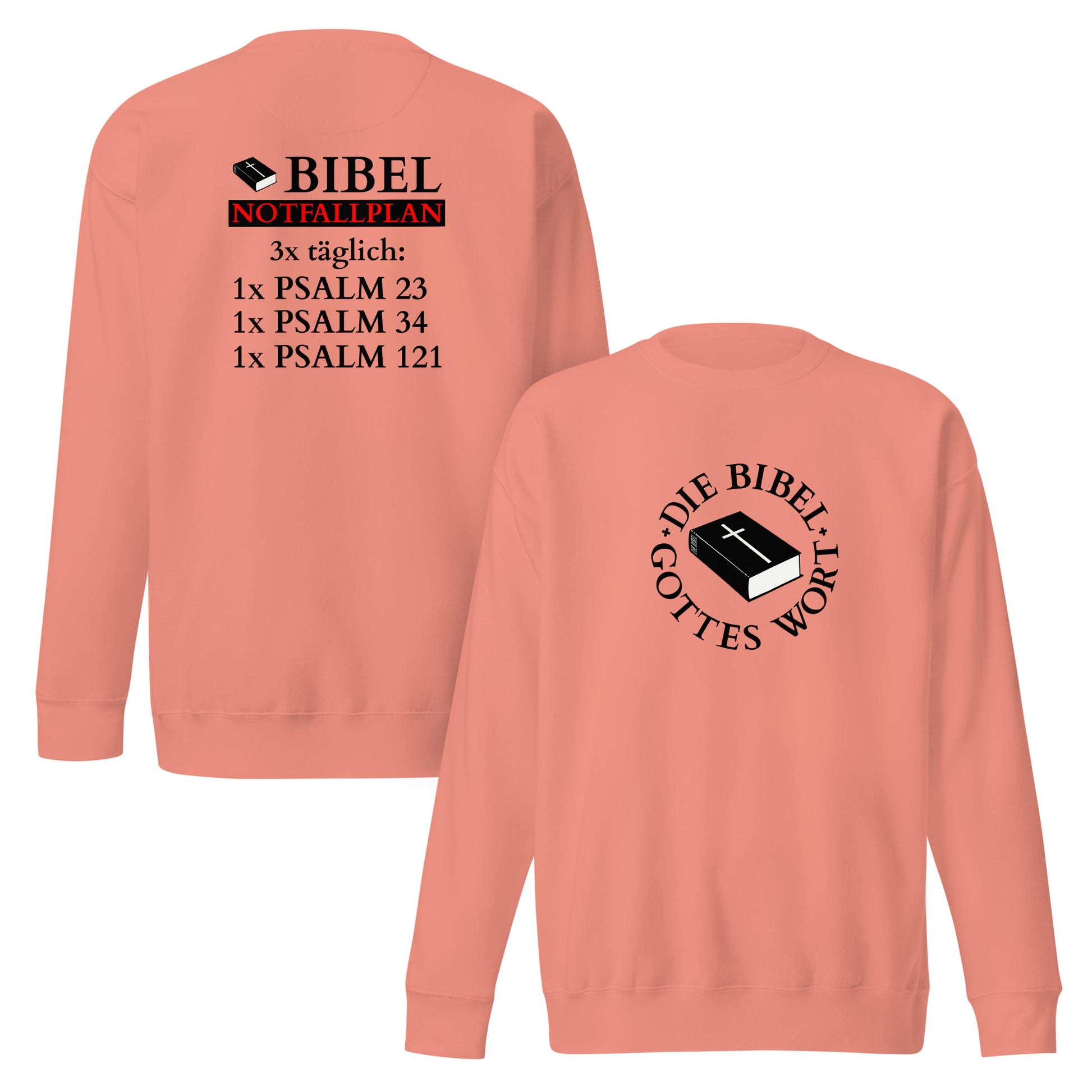 Die Bibel Notfallplan - Unisex-Premium-Pullover - helles Design DE ${variant-option} faith design by The Light of Life
