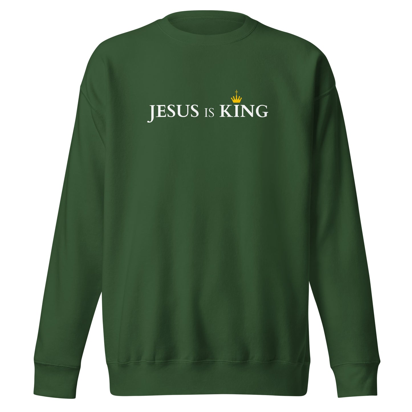 JESUS is KING - Unisex-Premium-Pullover - dunkles Design DE faith design by The Light of Life