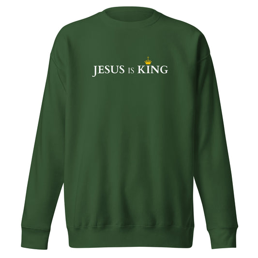 JESUS is KING - Unisex-Premium-Pullover - dunkles Design DE ${variant-option} faith design by The Light of Life