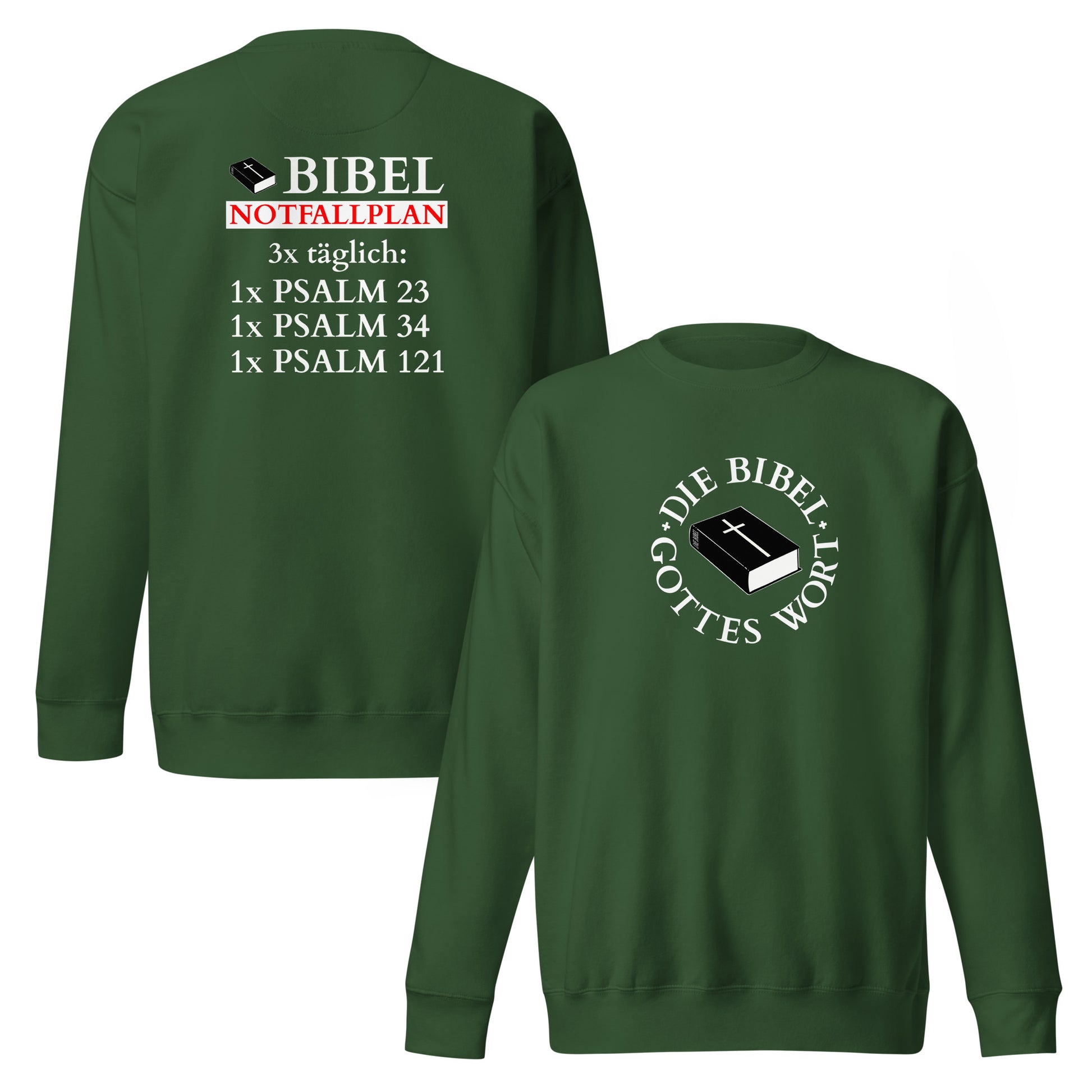 Die Bibel Notfallplan - Unisex-Premium-Pullover - white Design DE ${variant-option} faith design by The Light of Life