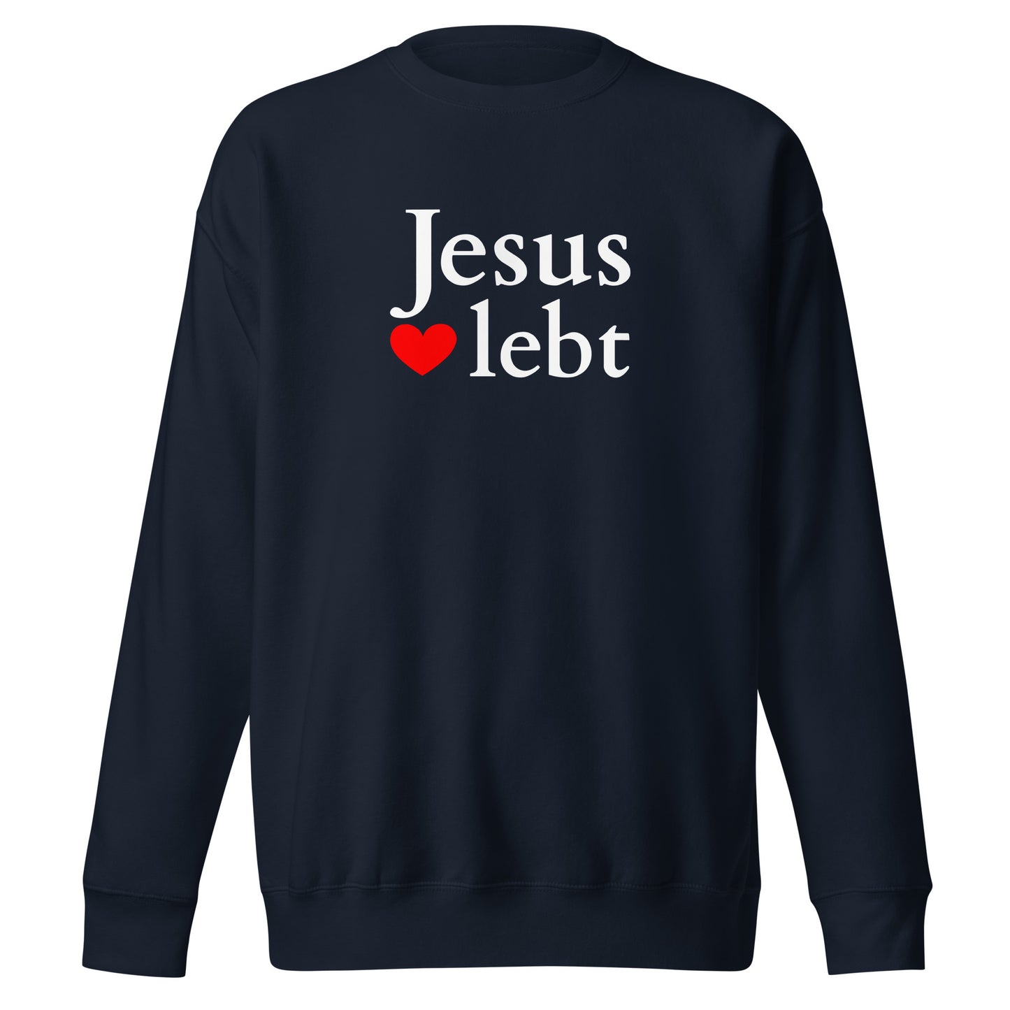 Jesus lebt - Unisex-Premium-Pullover - dunkles Design DE faith design by The Light of Life