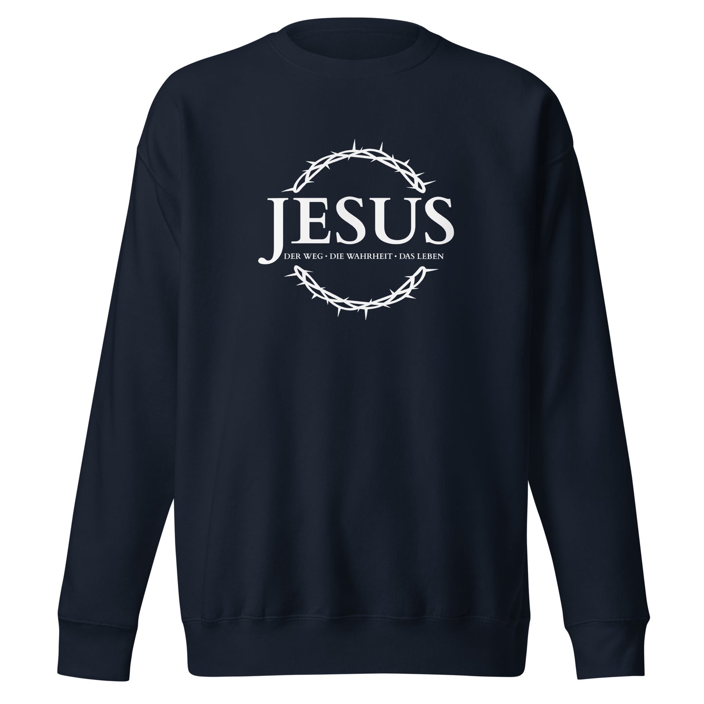 JESUS der Weg, die Wahrheit, das Leben - Unisex-Premium-Pullover - dunkles Design DE ${variant-option} faith design by The Light of Life