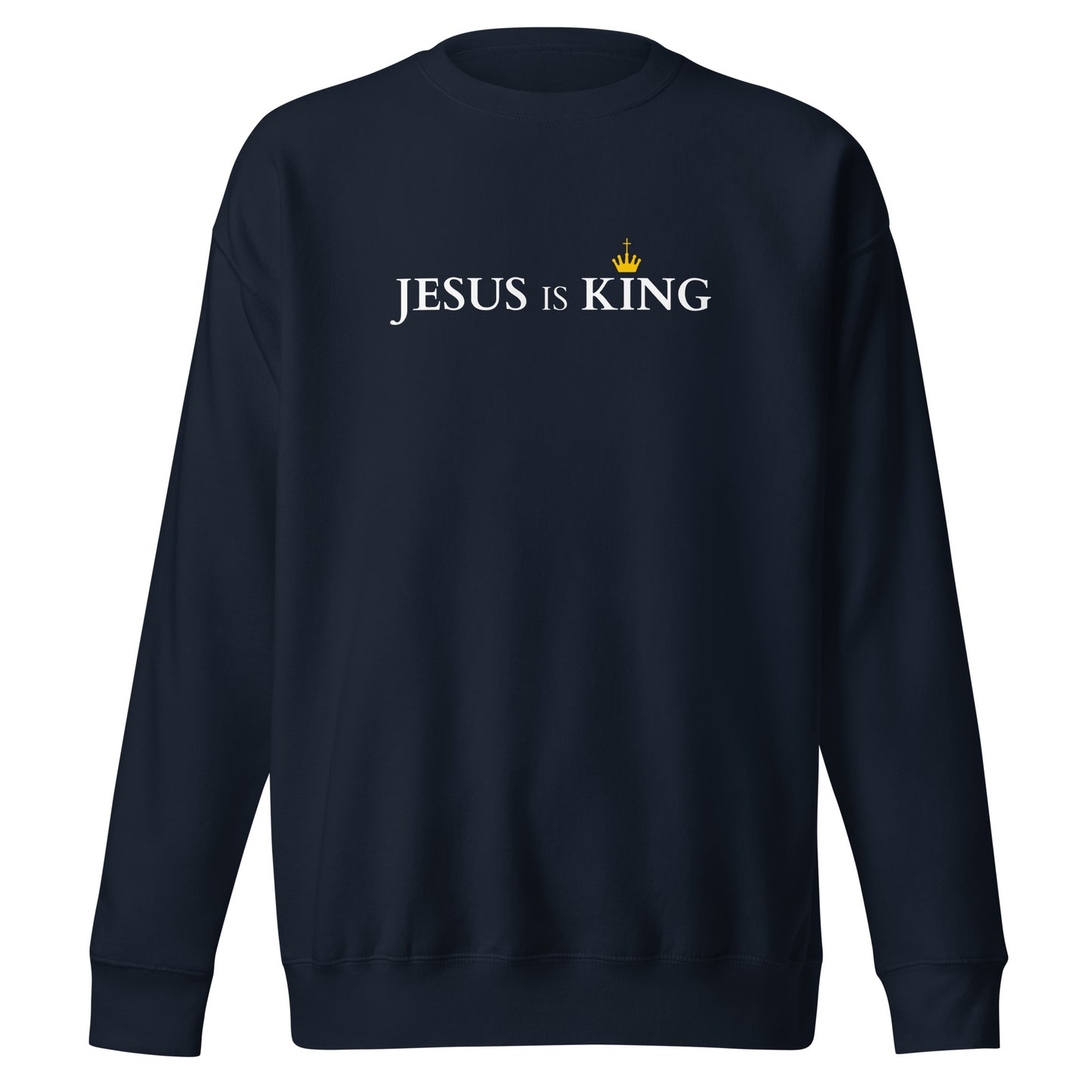 JESUS is KING - Unisex-Premium-Pullover - dunkles Design DE faith design by The Light of Life