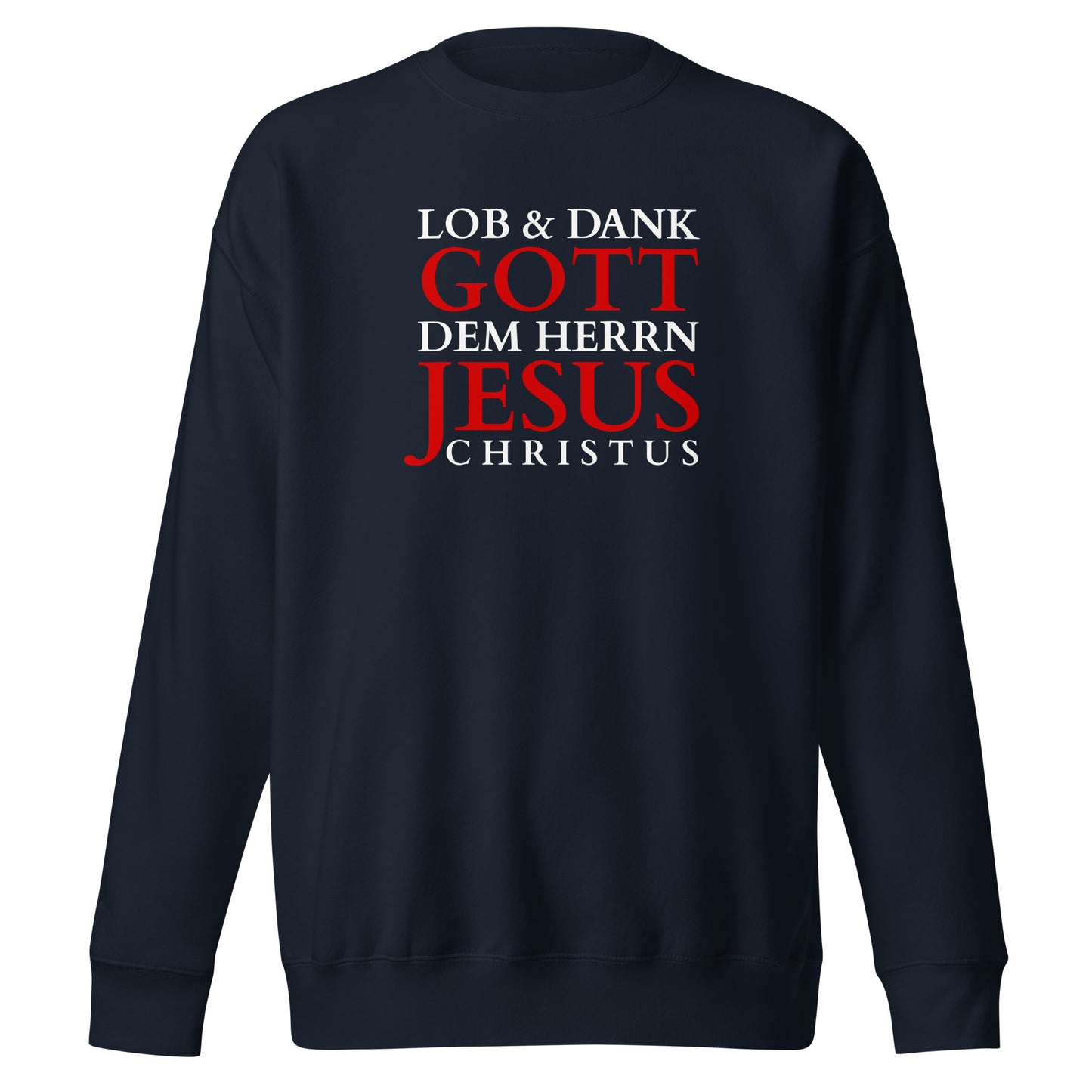 Lob & Dank dem Herrn - Unisex-Premium-Pullover - dunkles Design DE faith design by The Light of Life