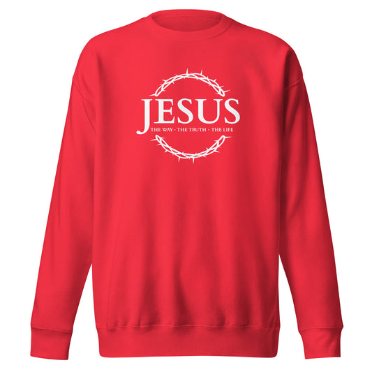 JESUS the Way, the Truth, the Life - Unisex Premium Sweatshirt - White Design EN ${variant-option} faith design by The Light of Life