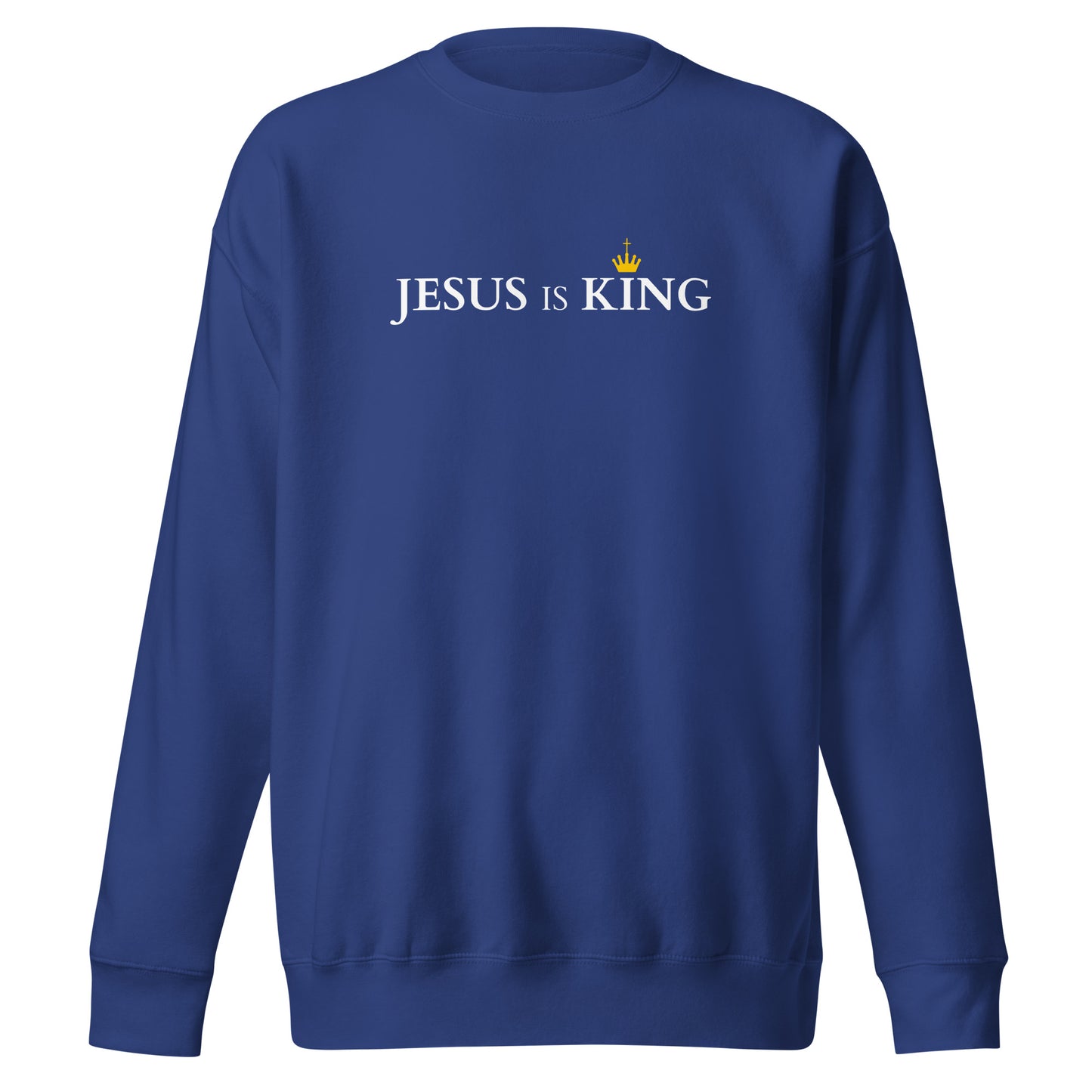 JESUS is KING - Unisex-Premium-Pullover - dunkles Design DE faith design by The Light of Life