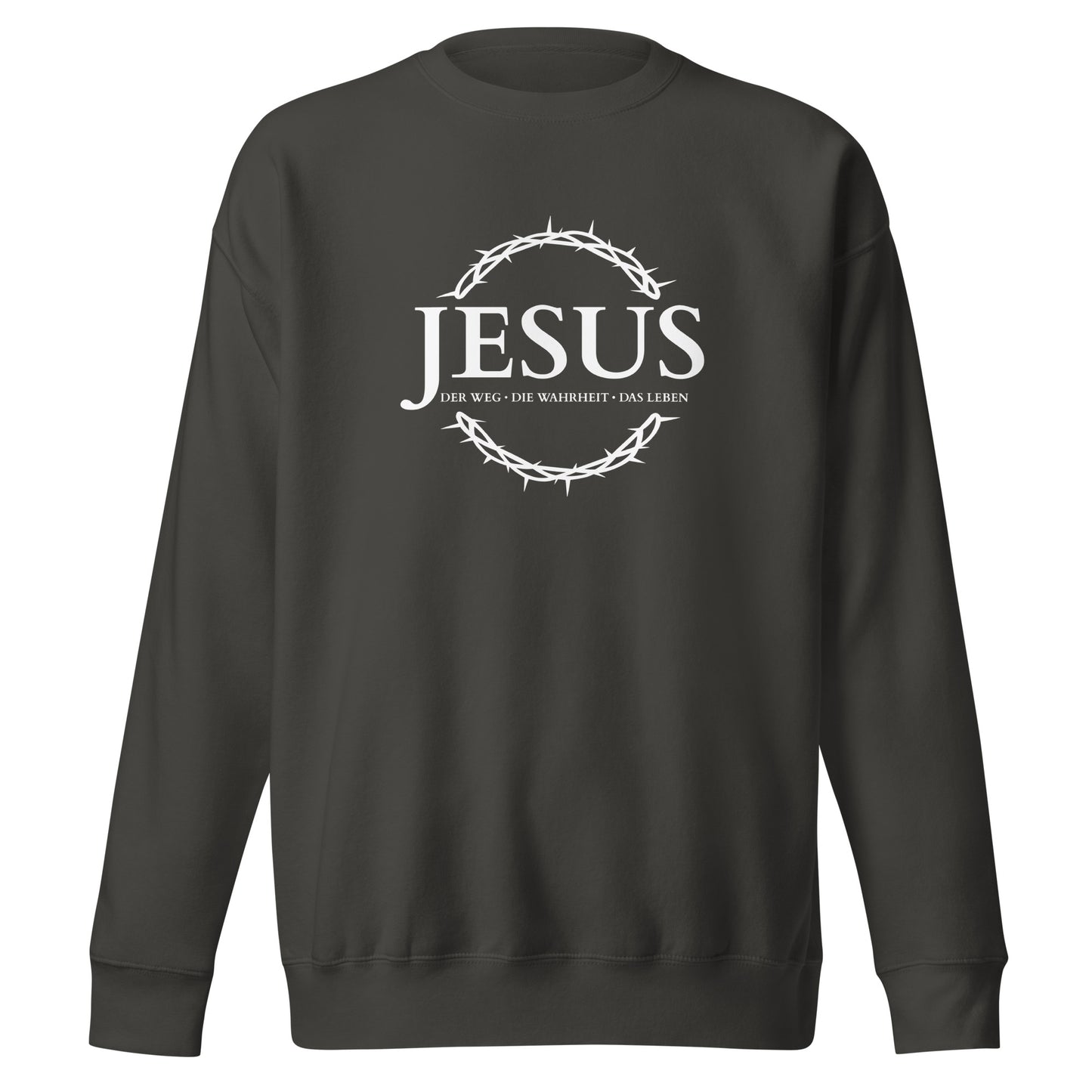 JESUS der Weg, die Wahrheit, das Leben - Unisex-Premium-Pullover - dunkles Design DE ${variant-option} faith design by The Light of Life
