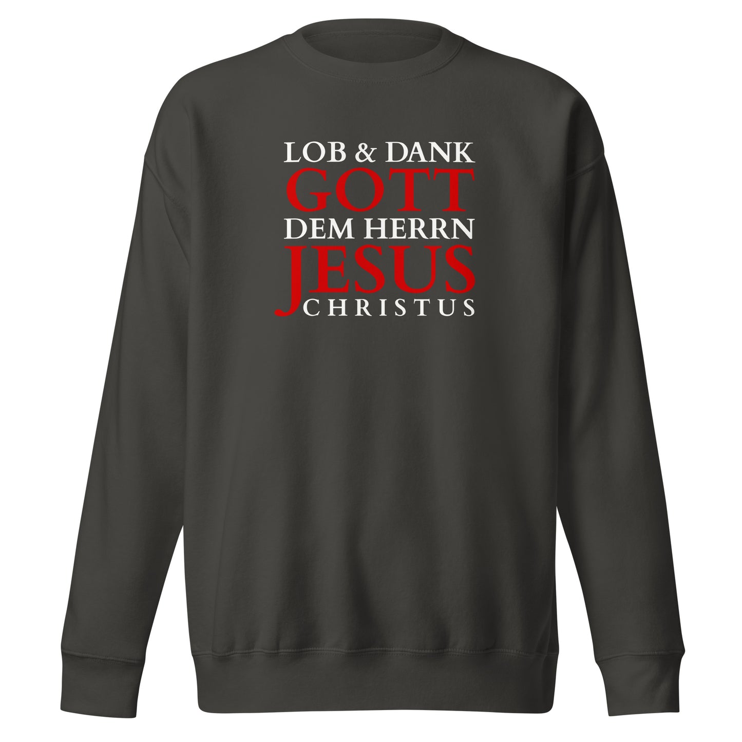 Lob & Dank dem Herrn - Unisex-Premium-Pullover - dunkles Design DE faith design by The Light of Life