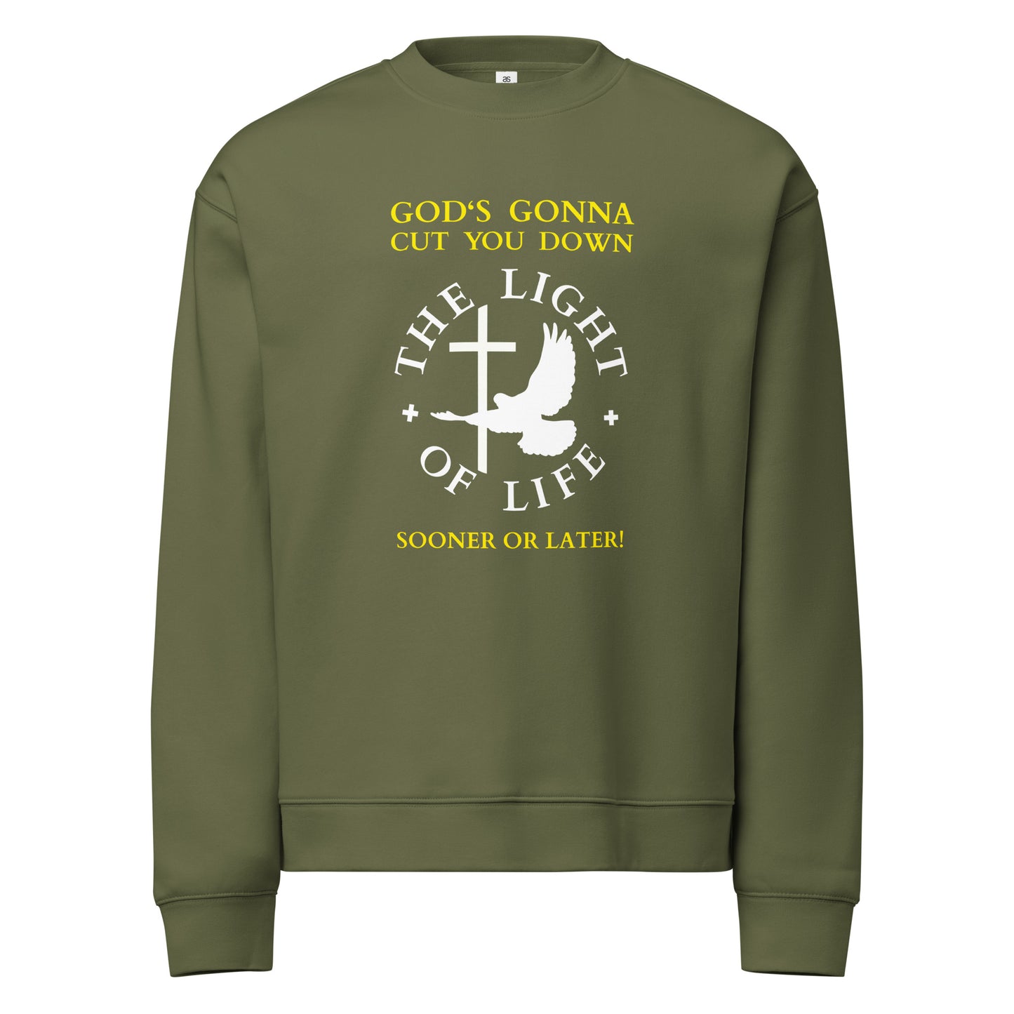 Unisex relax crew neck sweatshirt – Embrace the message with comfort and style: "God’s Gonna Cut You Down".