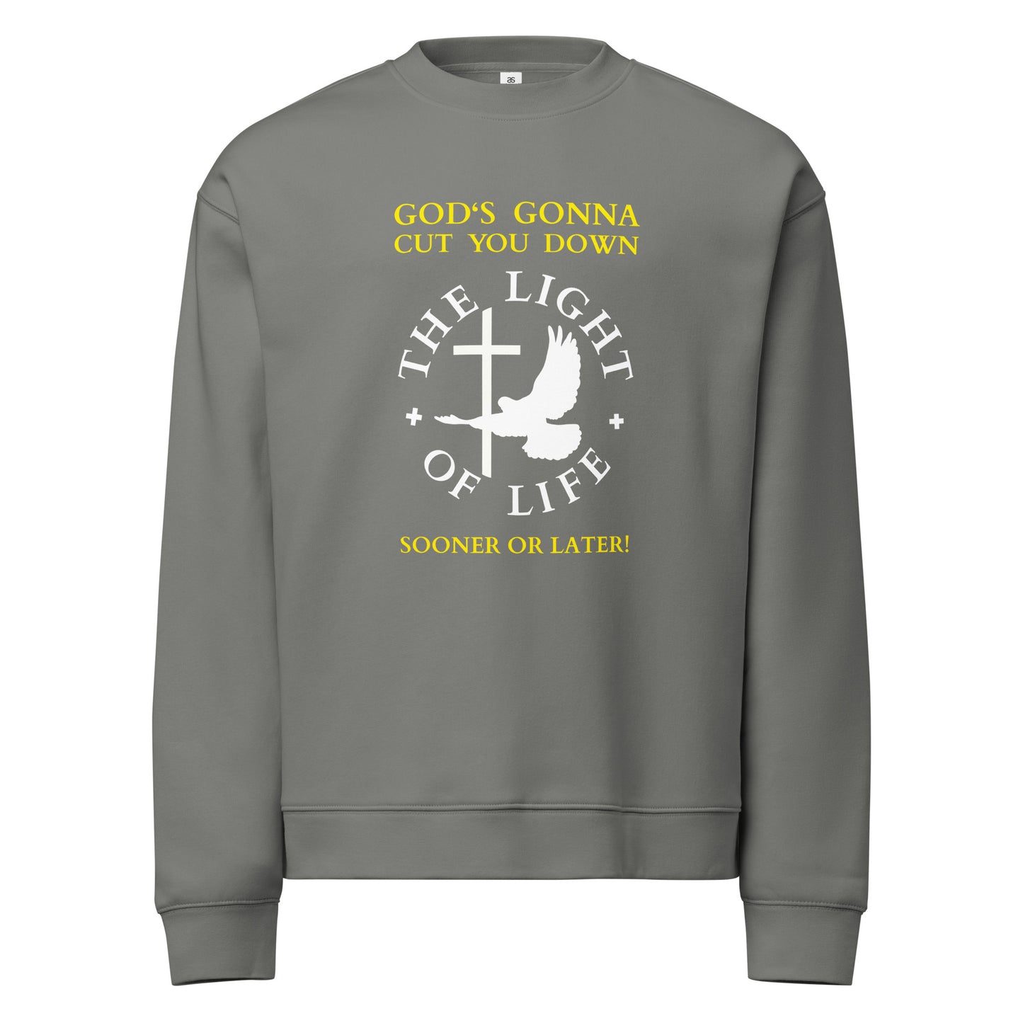 Unisex relax crew neck sweatshirt – Keep cozy while declaring a powerful truth: God’s Gonna Cut You Down.
