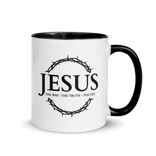 JESUS, The Way, The Truth, The Life - Mug with Color Inside EN ${variant-option} faith design by The Light of Life