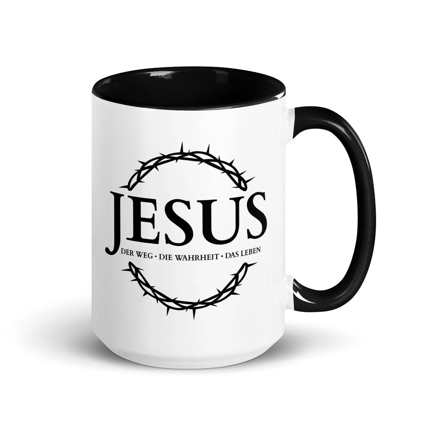 JESUS, Der Weg, Die Wahrheit, Das Leben - Tasse mit farbiger Innenseite DE faith design by The Light of Life