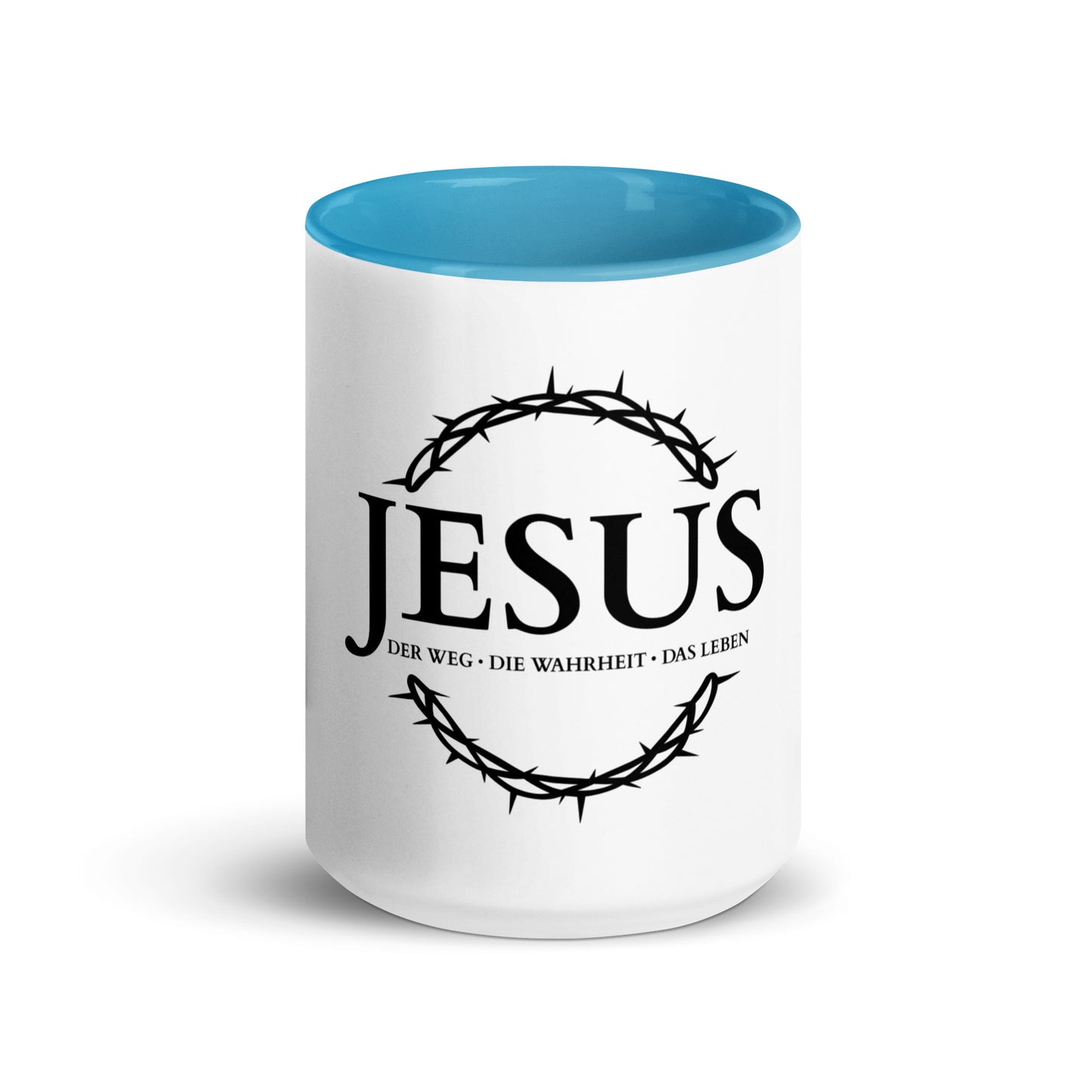 JESUS, Der Weg, Die Wahrheit, Das Leben - Tasse mit farbiger Innenseite DE faith design by The Light of Life