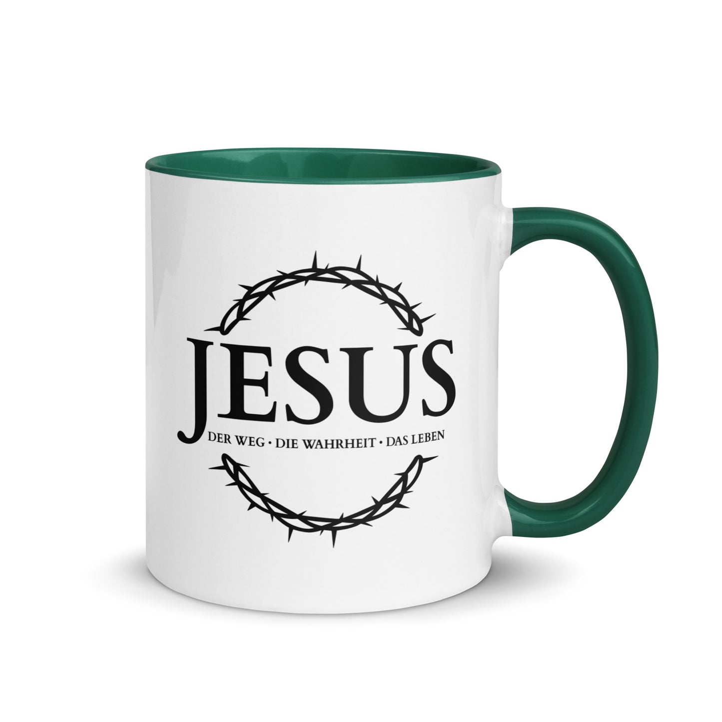 JESUS, Der Weg, Die Wahrheit, Das Leben - Tasse mit farbiger Innenseite DE faith design by The Light of Life