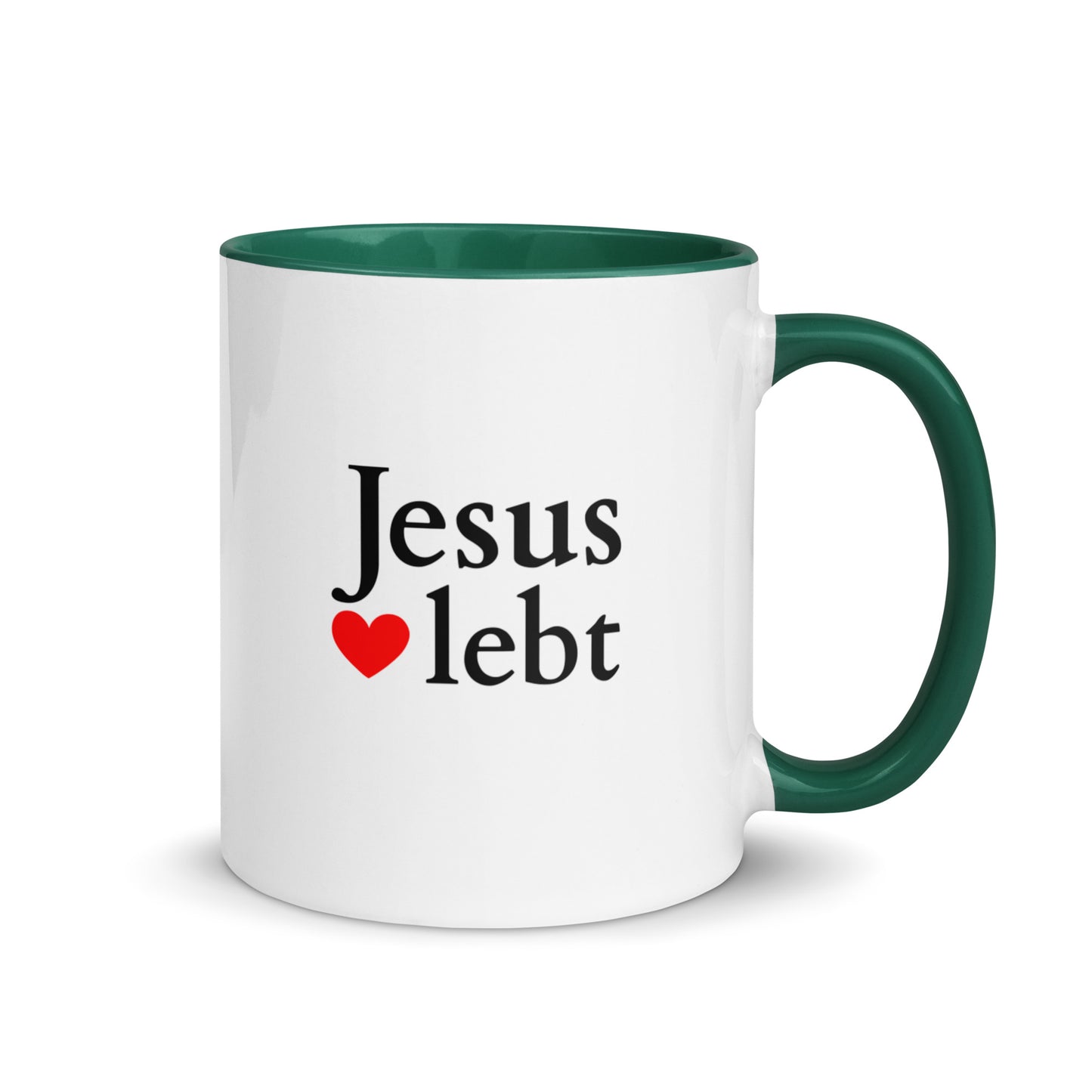 Jesus lebt - Tasse mit farbiger Innenseite - helles Design DE faith design by The Light of Life