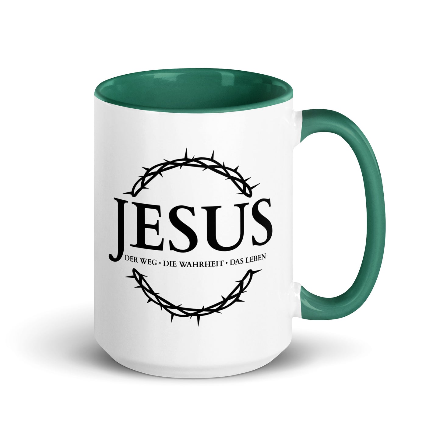 JESUS, Der Weg, Die Wahrheit, Das Leben - Tasse mit farbiger Innenseite DE faith design by The Light of Life