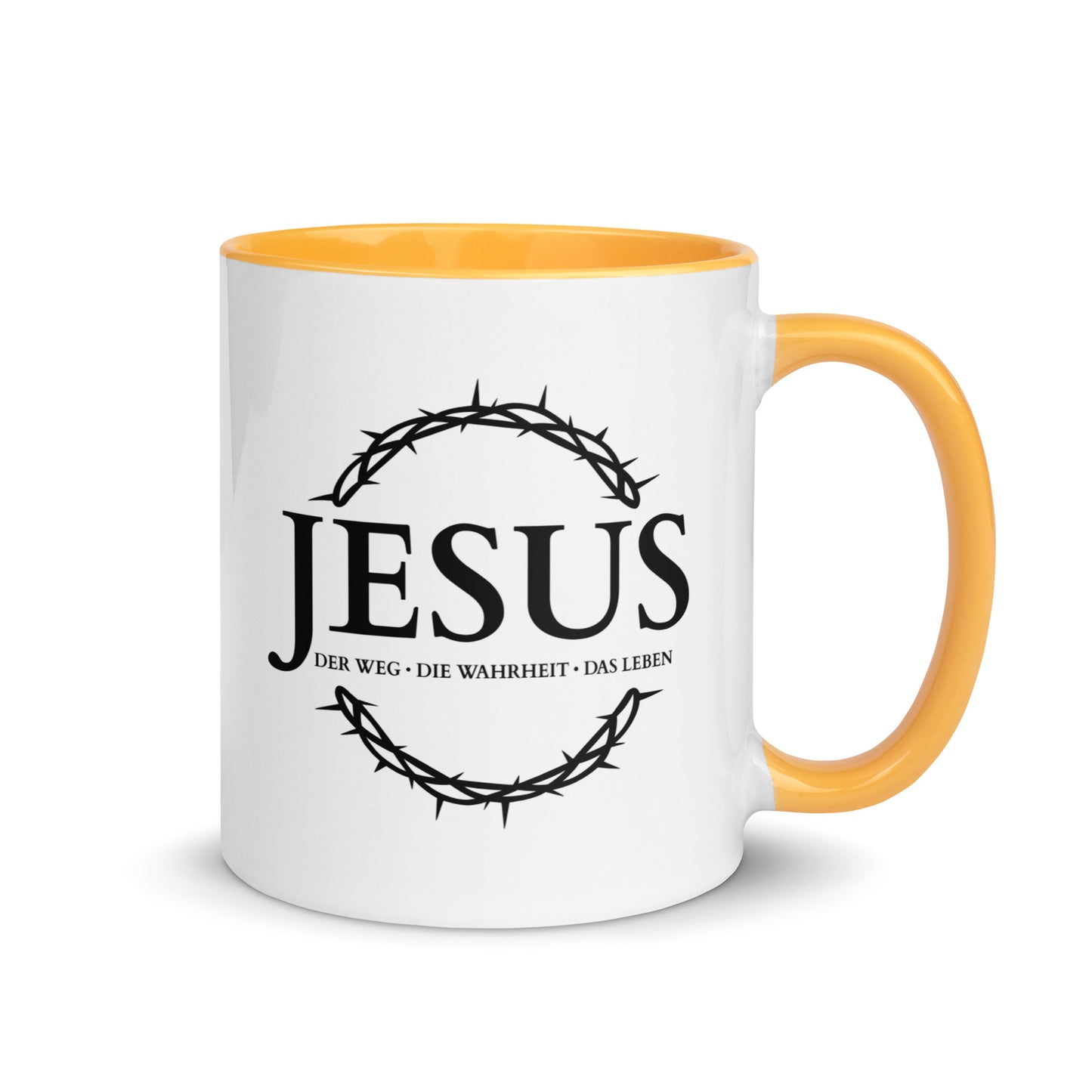 JESUS, Der Weg, Die Wahrheit, Das Leben - Tasse mit farbiger Innenseite DE faith design by The Light of Life