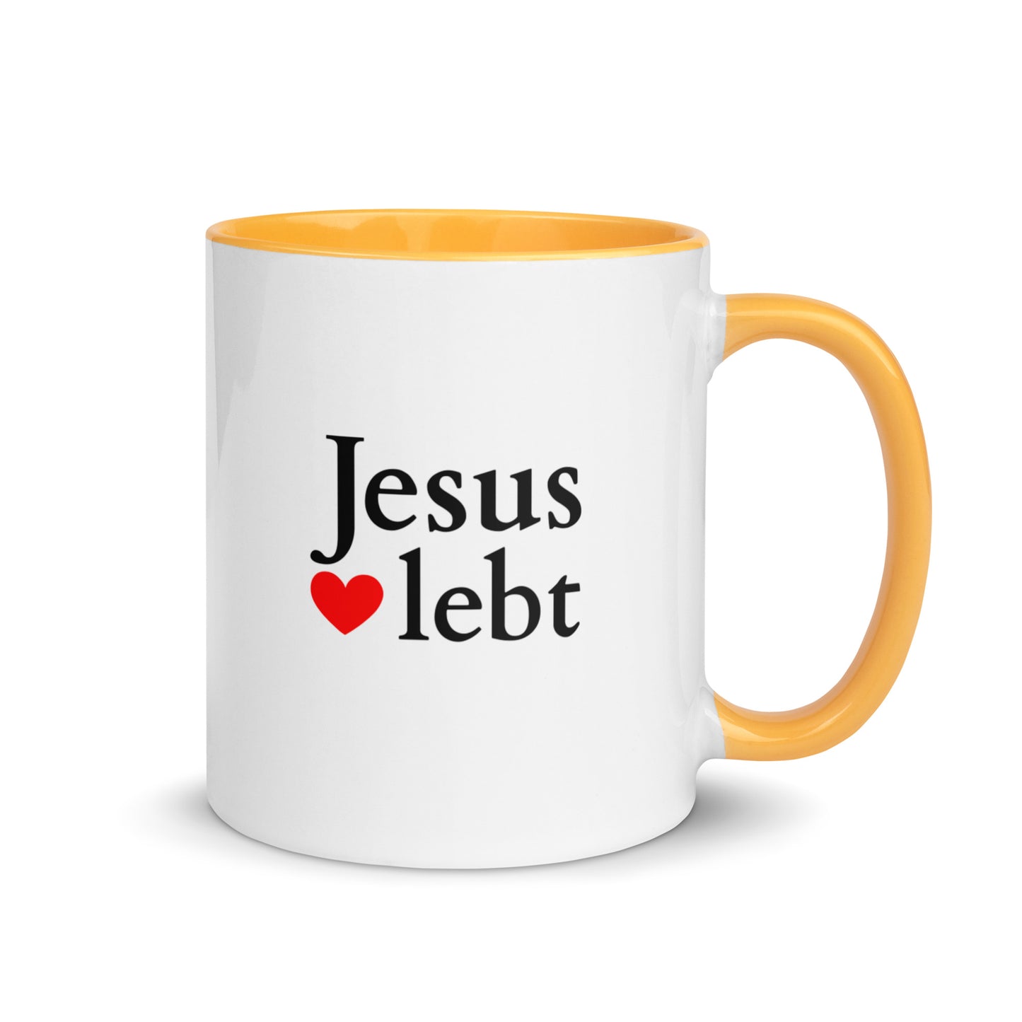 Jesus lebt - Tasse mit farbiger Innenseite - helles Design DE faith design by The Light of Life