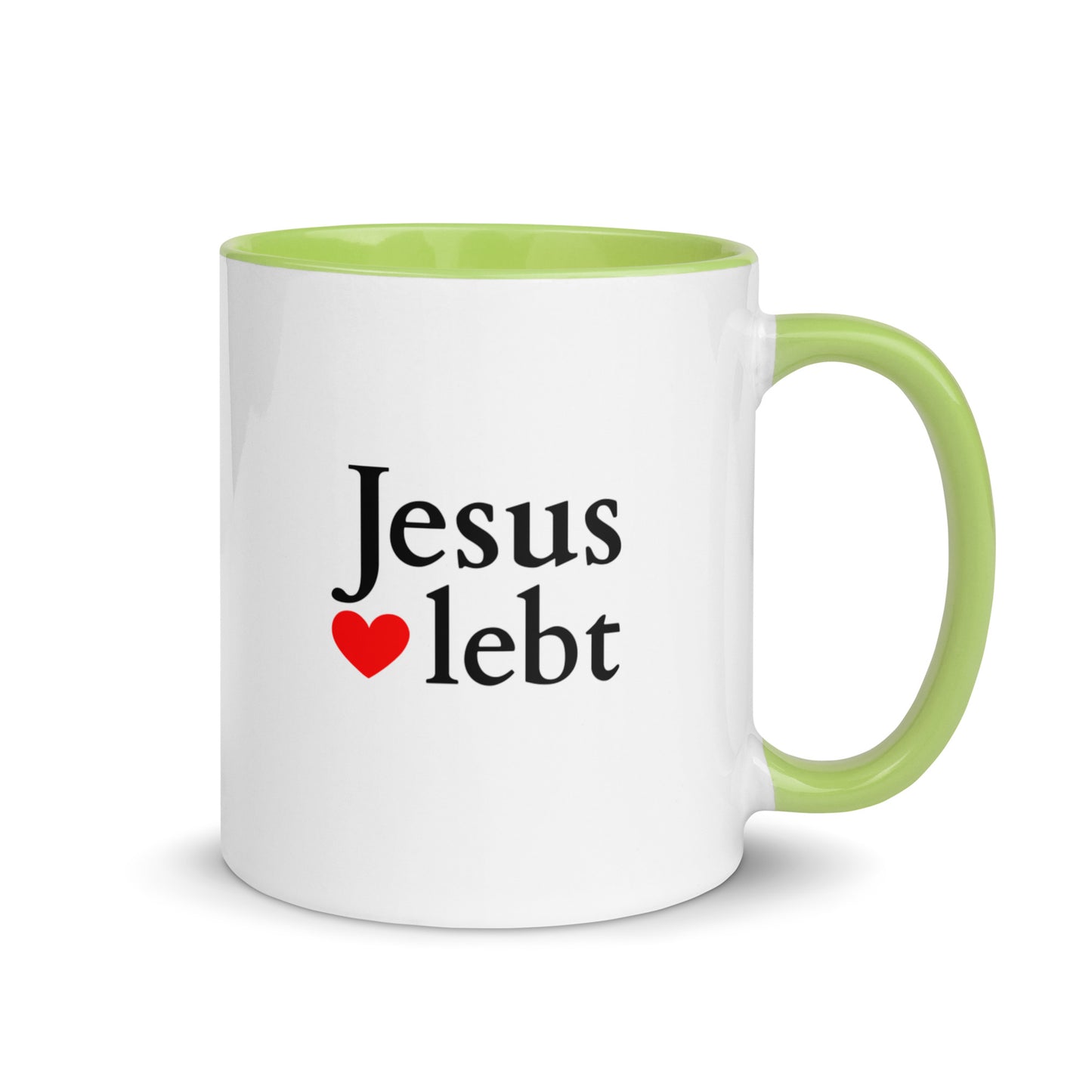 Jesus lebt - Tasse mit farbiger Innenseite - helles Design DE faith design by The Light of Life