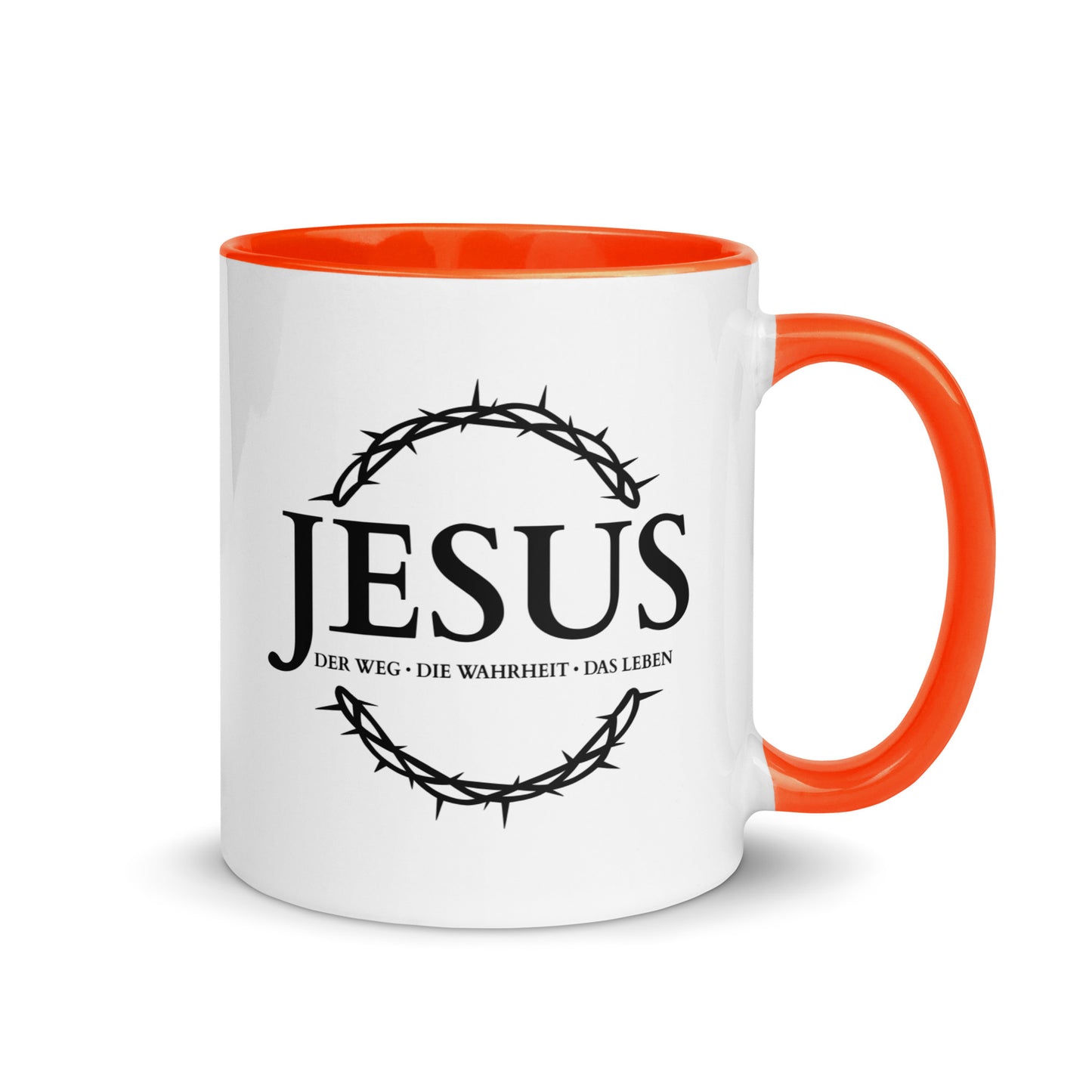 JESUS, Der Weg, Die Wahrheit, Das Leben - Tasse mit farbiger Innenseite DE faith design by The Light of Life