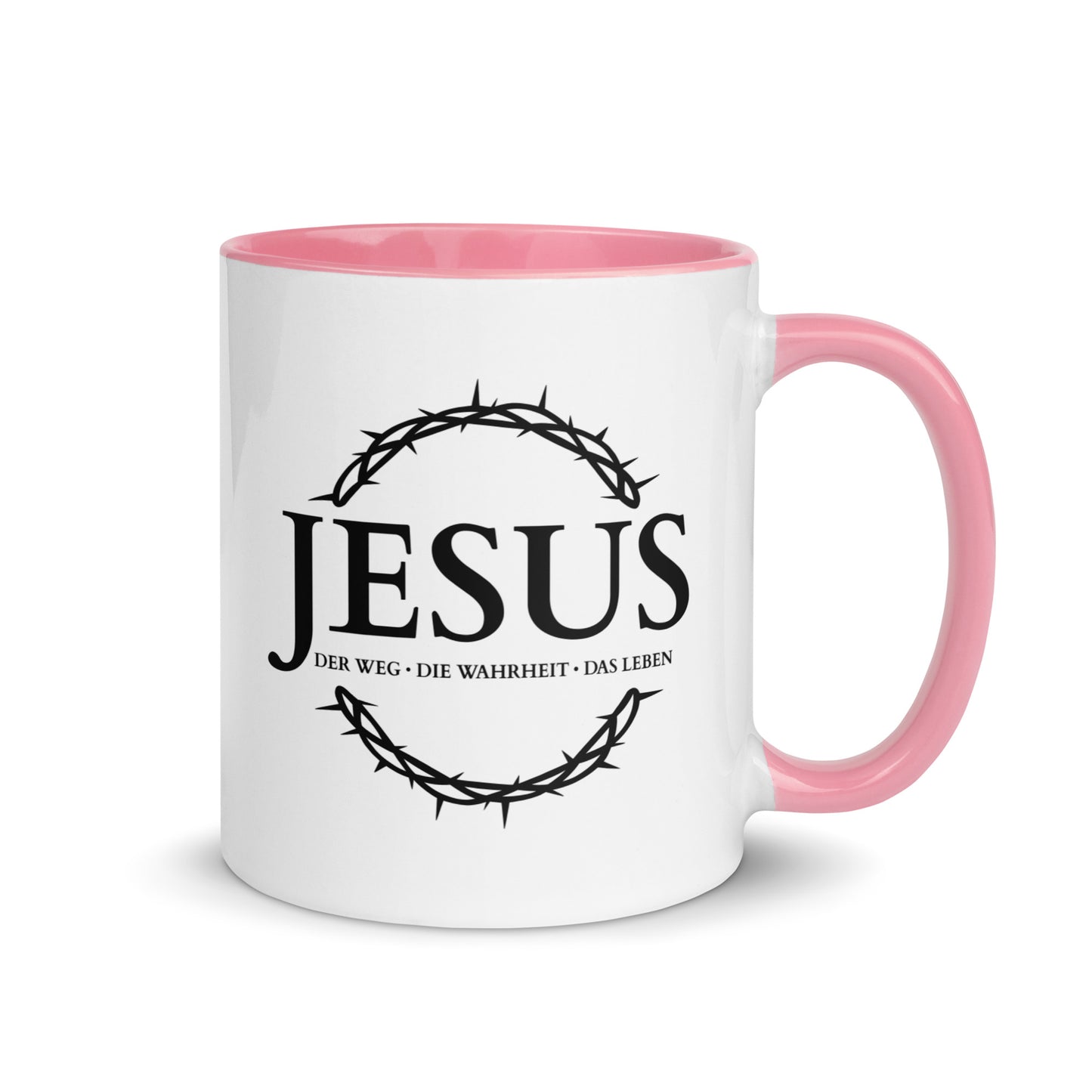 JESUS, Der Weg, Die Wahrheit, Das Leben - Tasse mit farbiger Innenseite DE faith design by The Light of Life