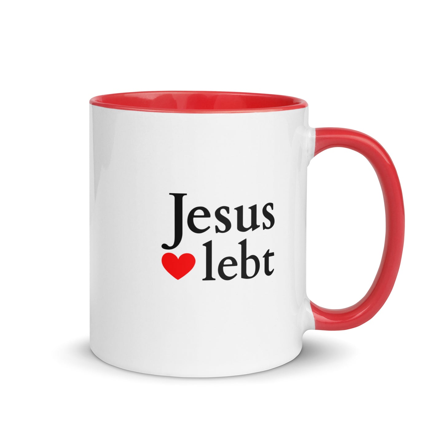 Jesus lebt - Tasse mit farbiger Innenseite - helles Design DE faith design by The Light of Life