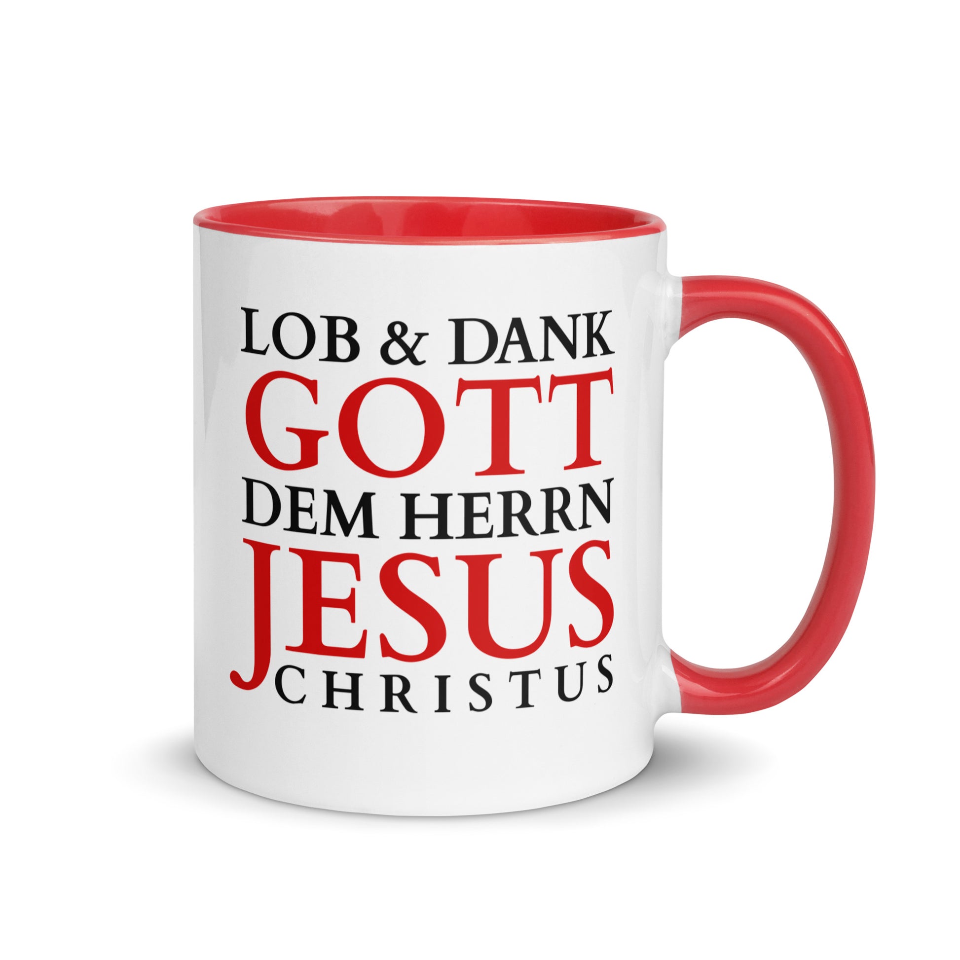 Lob & Dank dem Herrn Jesus - Tasse mit farbiger Innenseite DE faith design by The Light of Life