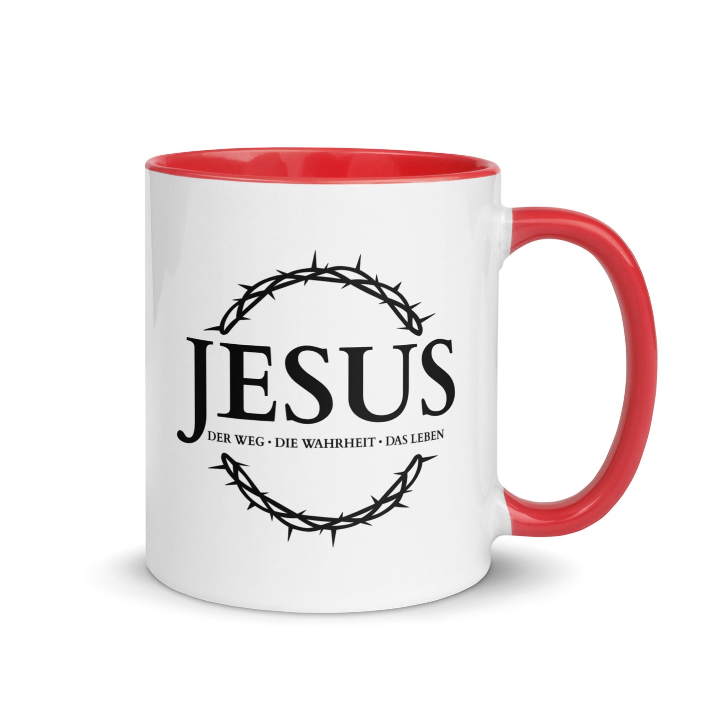 JESUS, Der Weg, Die Wahrheit, Das Leben - Tasse mit farbiger Innenseite DE faith design by The Light of Life
