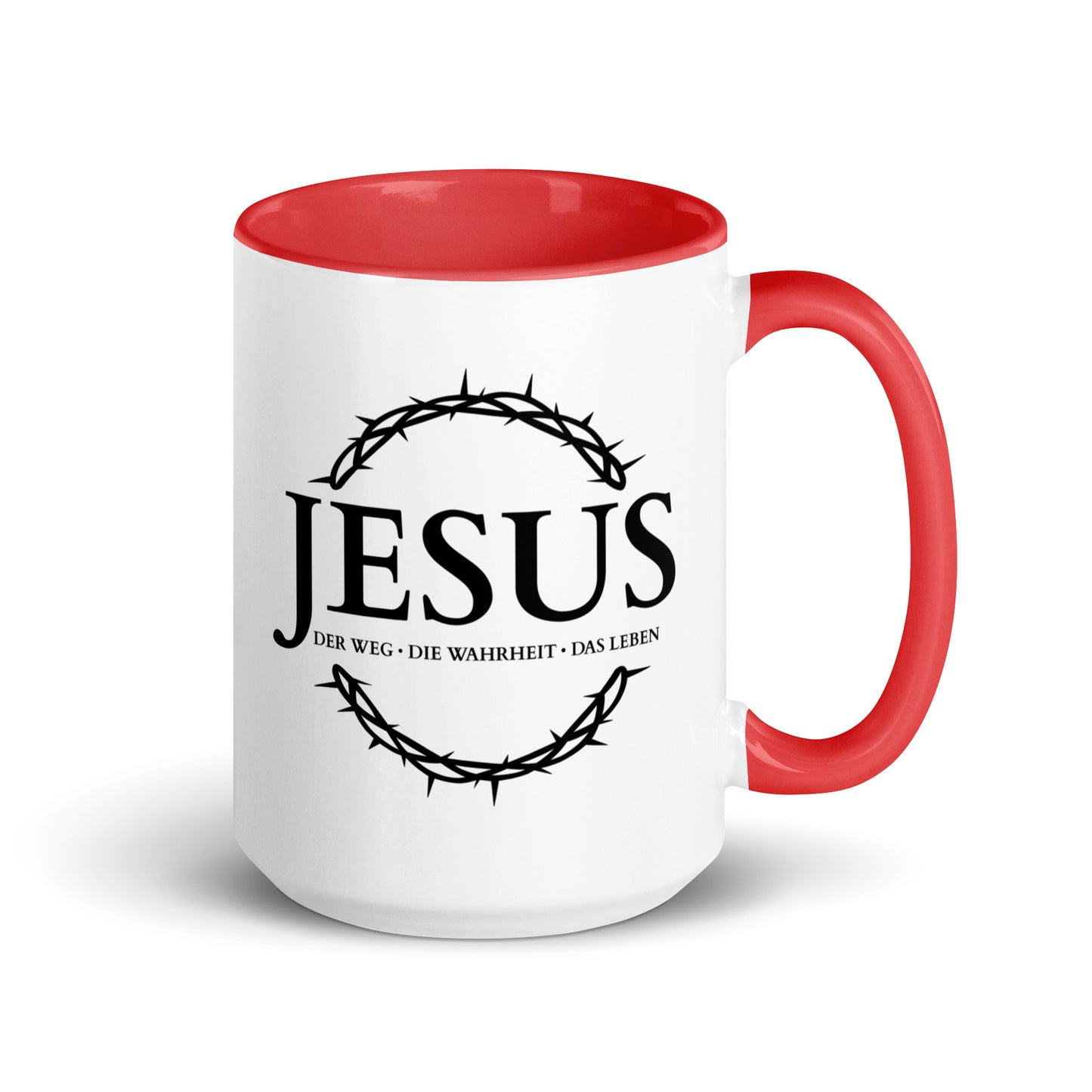 JESUS, Der Weg, Die Wahrheit, Das Leben - Tasse mit farbiger Innenseite DE faith design by The Light of Life