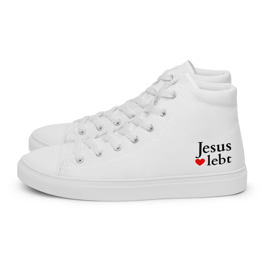 Jesus lebt - High-Top Leinenschuhe für Damen - Weiß DE ${variant-option} faith design by The Light of Life